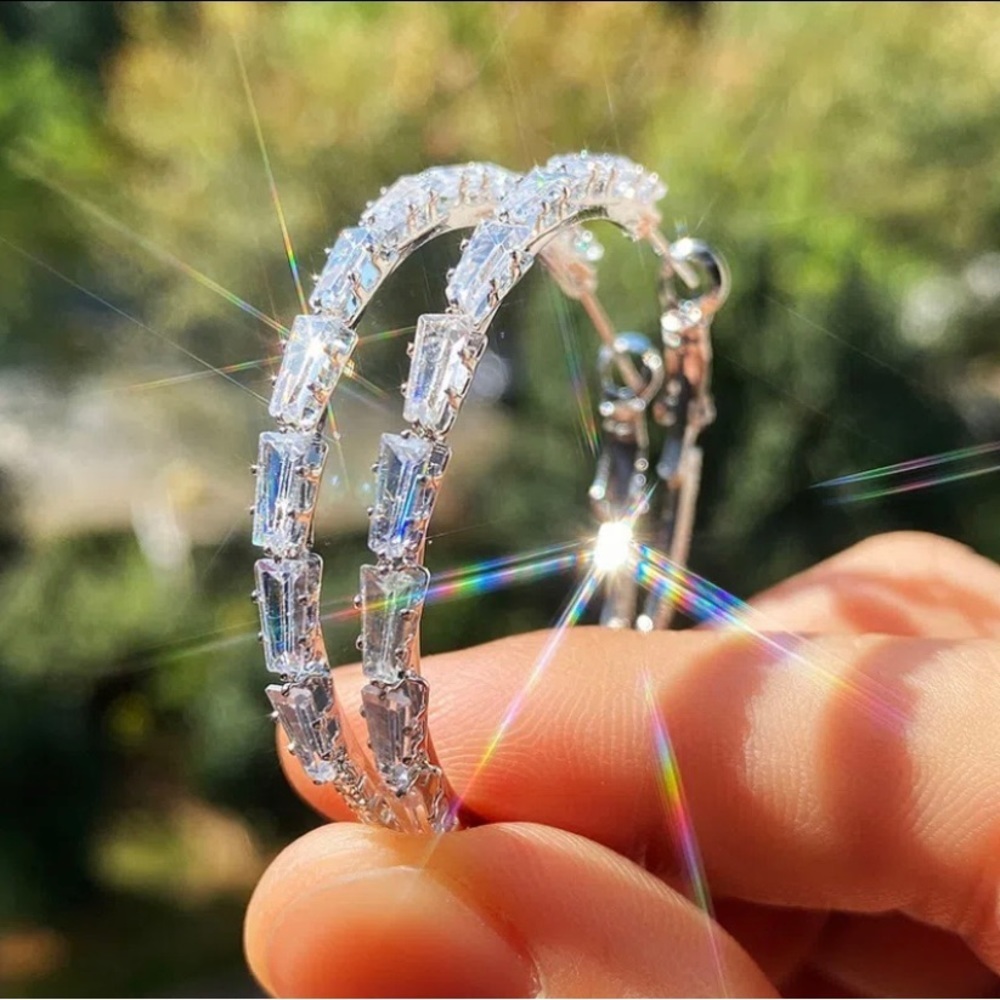 SPARKLY hoop earrings